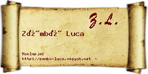 Zámbó Luca névjegykártya